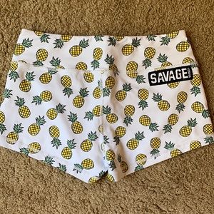 Savage barbell pineapple shorts